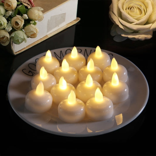 12 PCS Waterproof Candles SPA Shower Water Decorative Candle Lights LED Floating Candles, Warm White Light, Cool White Light, Yellow Light