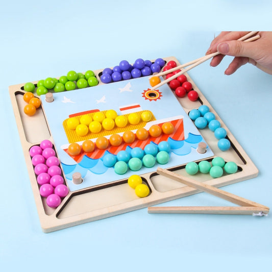 Chopsticks Clip Beads Educational Toys Hand-Eye Coordination Concentration Training Toys Random Color Delivery, Chopsticks Clip Beads