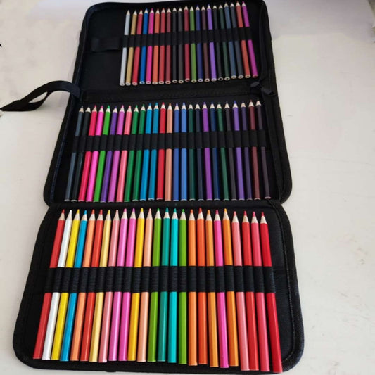 72 Color Hexagon Oily Colored Pencil Handbag Set, 72 Color Hexagon Pencil