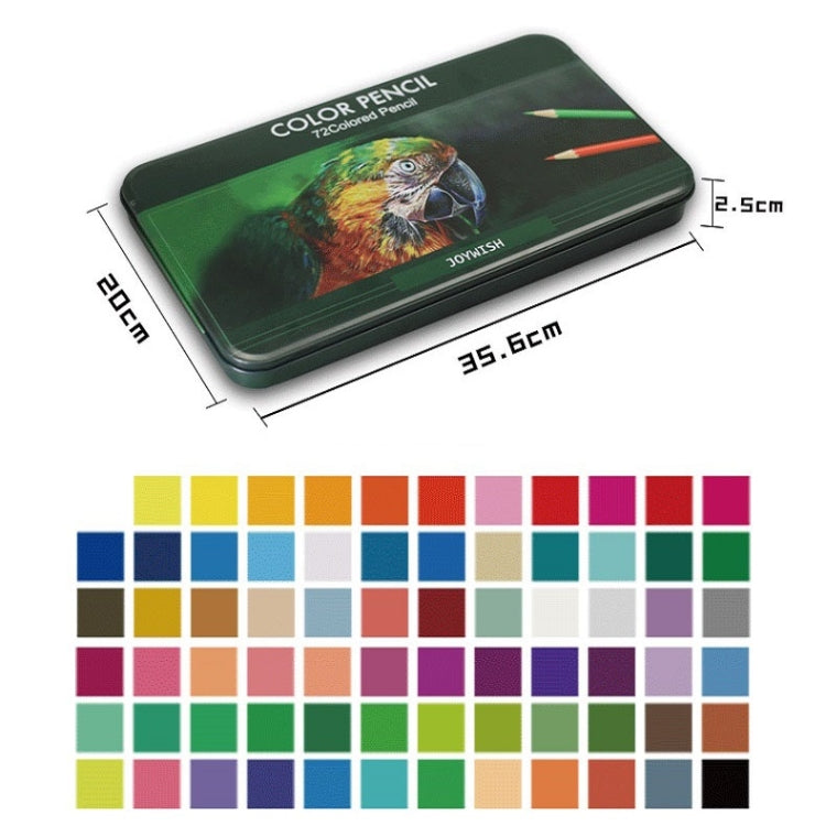 Green color pencil tin with multicolor swatch grid