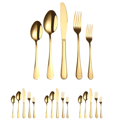 20 in 1 Stainless Steel Cutlery Steak Cutlery Set, True Color, Golden, Rose Gold, Colorful, Black