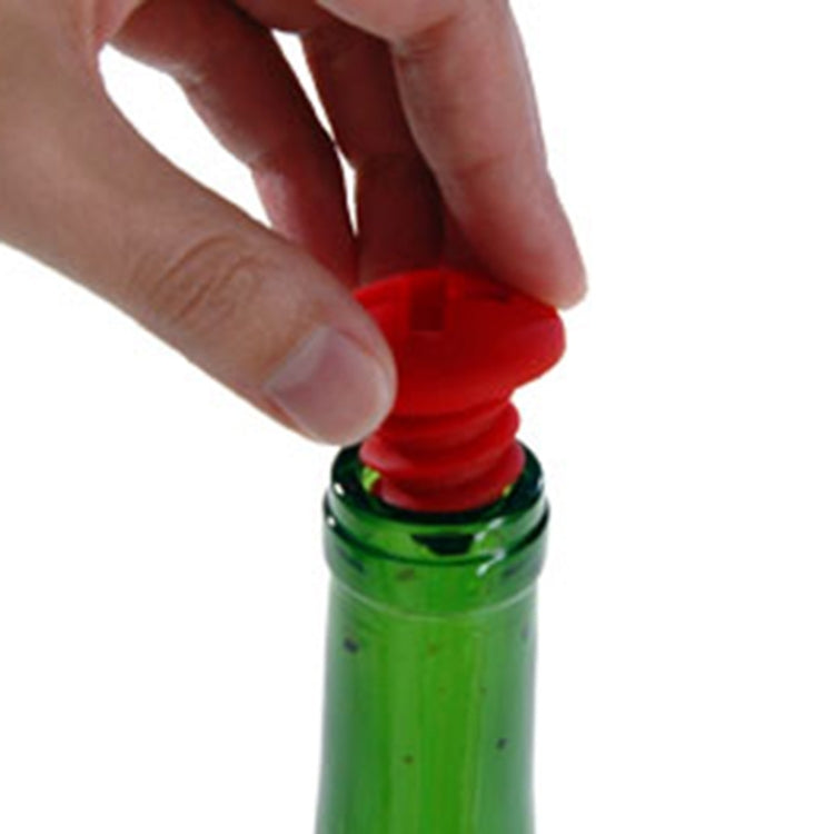 5pcs Screw Shape Red Wine Preservation Silicone Bottle Stopper Random Colour Delivery, Screw Shape