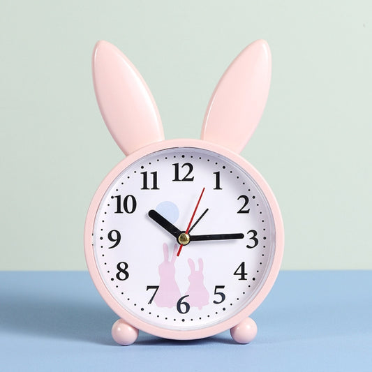 Simple Cartoon Rabbit Alarm Clock Ornaments Bedroom Decoration Bedside Mute Sweeping Small Alarm Clock, Color And Style Random Deilvery, Rabbit Alarm Clock