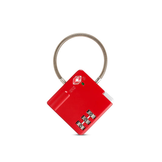 TSA Customs Combination Lock Anti-Theft Wire Padlock, Black, Silver, Red