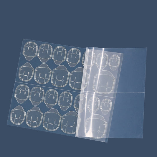 100 Sheets Jelly Glue Nail Double-Sided Adhesive Film Yellow Glue Nail Sticker, 24 Stickers/sheet Ultra-thin 0.3mm Thick