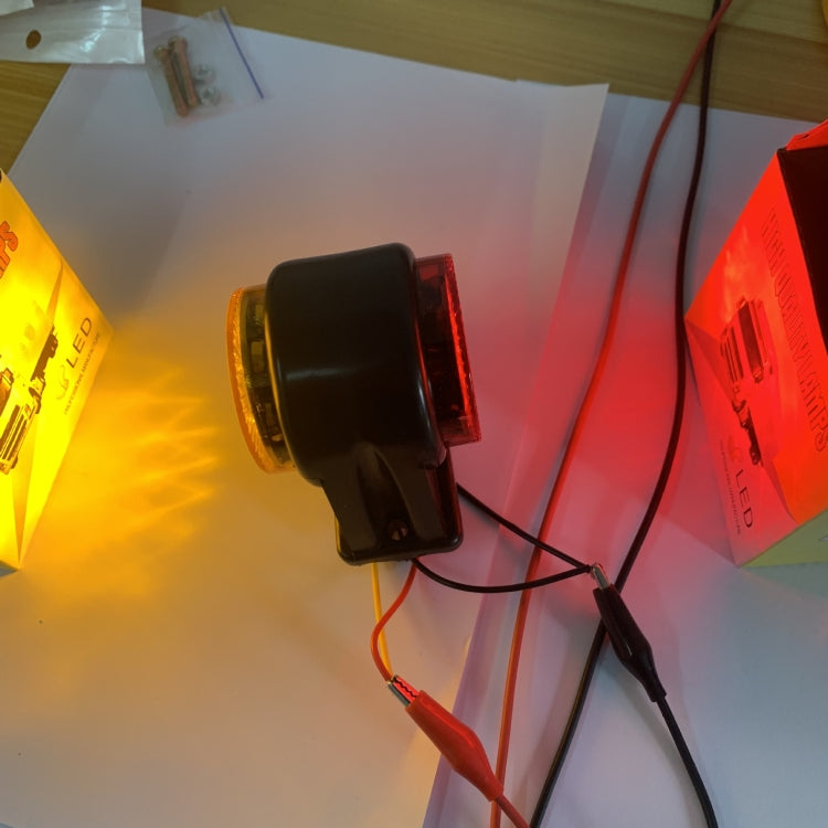LED side light with amber/red lenses and attached wiring leads
