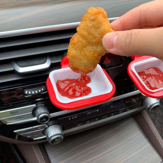 3 PCS Car Sauce Rack Ketchup Fries Seasoning Box,Random Color Delivery, Car Seasoning Box