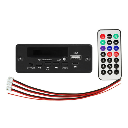 MP3 audio decoding amplifier board with remote and red/black wire leads