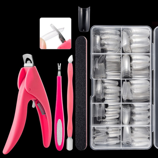 Manicure Tool Set Fingernails Word Cut Set, Transparent French, Natural French, Transparent Semi-post, Natural Semi-post, Transparent Full Post, Natural Full Post, Transparent French Large Set, Transparent Semi-post Large Set