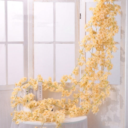 Simulation Sakura Rattan Plastic Decorative Flower Vine, Colour: 135 Flowers Deep Pink, 135 Flowers Champagne, 135 Flowers Light Pink, 135 Flowers Deep Pink, 135 Flowers White, 256 Flowers Light Pink, 256 Flowers Deep Pink, 256 Flowers White