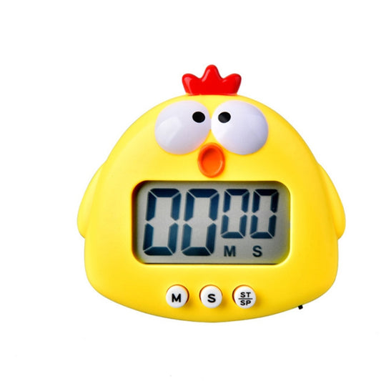 Kitchen Baking Cartoon Animal Electronic Timer Alarm Clock Student Learning Timer, Pink Pig, Yellow Chicken, Green Frog, Pink Frog