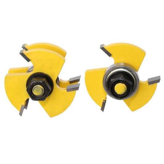 2 PCS/Set 1/2 Handle 3 Tooth Woodworking Milling Cutter, 2 PCS/Set 1/2 Handle
