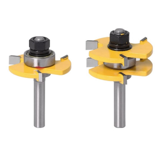 2 PCS/Set 1/2 Handle 3 Tooth Woodworking Milling Cutter, 2 PCS/Set 1/2 Handle