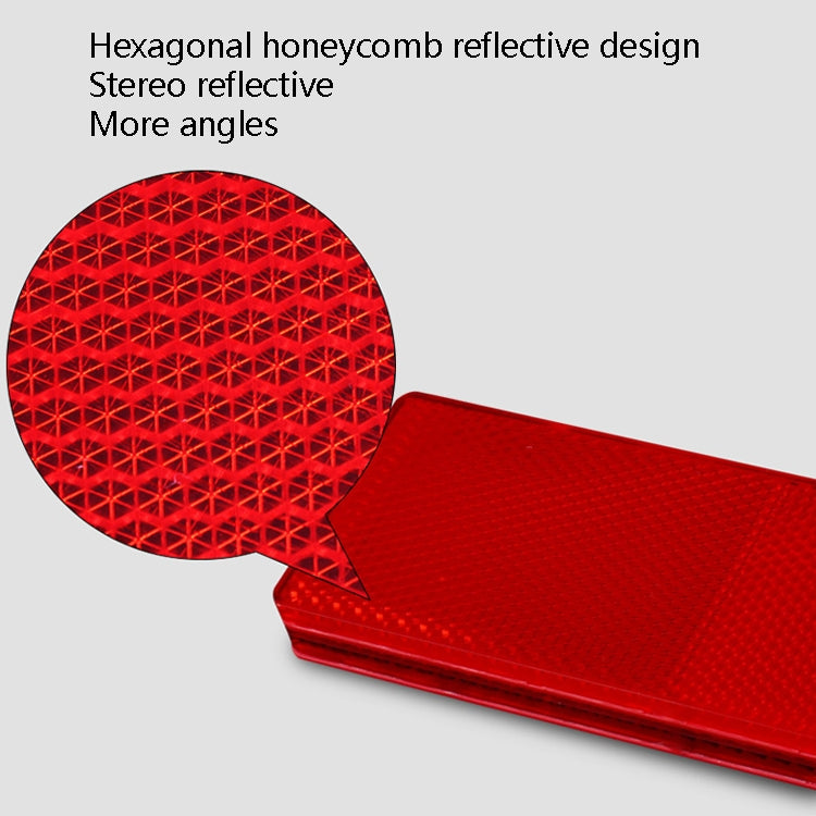 Red reflective strip sticker with hexagonal honeycomb reflective pattern