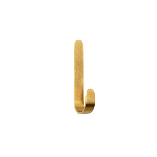Brass Gold Color Brushed Hook Punch-Free Metal Hanging Hook, Small, Large