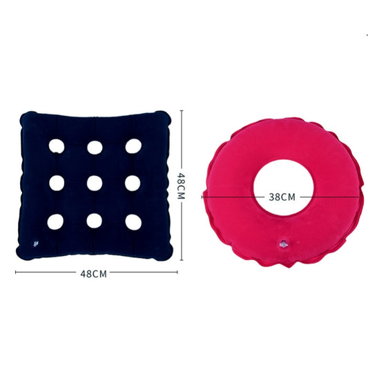 Anti-Decubitus Inflatable Cushion Pregnant Women Elderly Health Care Cushion,Style: Square Blue, Square Blue, Square Rose Red, Round Blue, Round Rose Red