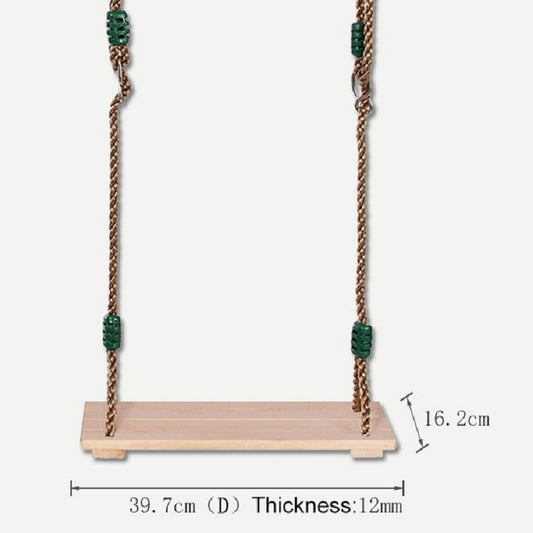 Adult Children Indoor Outdoor Wooden Swing Four Plank Swing,Random Color Delivery(Red), Wooden