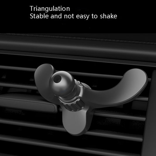 Black air-vent phone bracket mounted on horizontal car vents