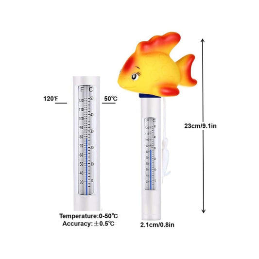 K-1020D Cartoon Yellow Gold Fish Pool Thermometer Pool Water Temperature Meter, Gold Fish
