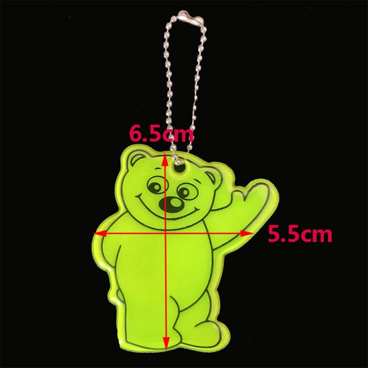 2pcs Bear Type Waterproof Reflective Pendant Schoolbag Ornaments Night Riding Traffic Safety Reflector Random Colour Delivery, Bear Type Pendant