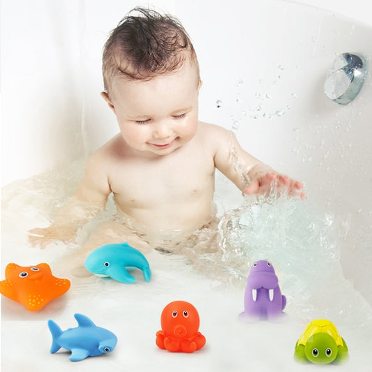 6 In 1 Children Water Fun Spraying Water Thermochromism Animals Baby Bathing Toys