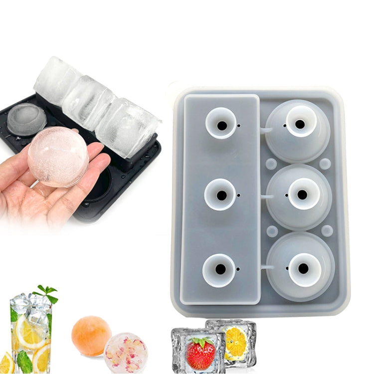 Light gray silicone ice tray mold with round cavities