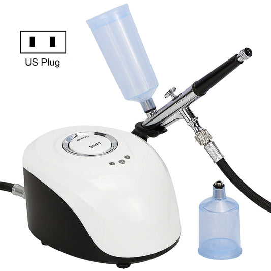 Oxygen facial nano spray device with US plug, white and black base, refill bottle