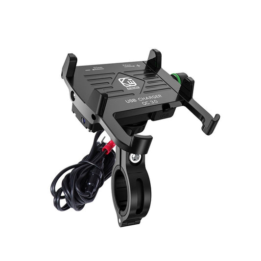 Kewig M6-S 12V Motorcycle Waterproof Aluminum Alloy Mobile Phone Bracket With QC3.0 Fast Charging, M6-S(Black), M6-S(Blue), M6-S(Red), M6-S(Silver)