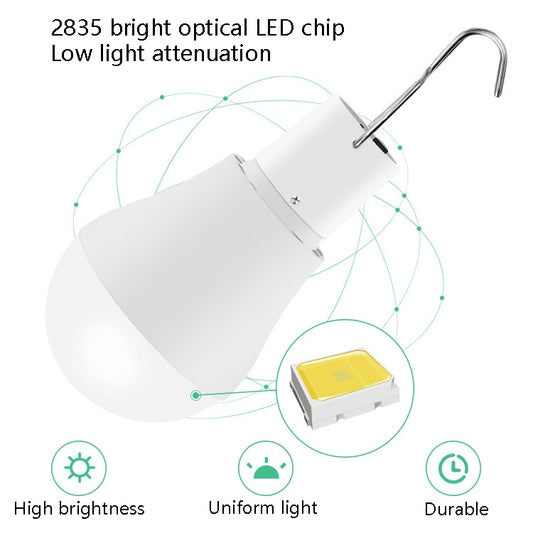 LED Solar Bulb USB Portable Outdoor Emergency Light Bulb Camping Lighting