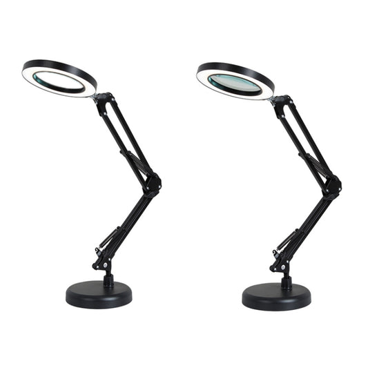 8X Magnifying Glass Lamp Beauty Nail Tattoo Repair Office Reading Lamp, Without Magnifying Glass (Black), With Magnifying Glass (Black)