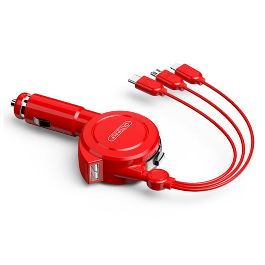 Oatsbasf 3 in 1 Multifunctional Car Charger Data Cable, 1M(Black), 1M(Red), 1.5M(Black), 1.5M(Red)