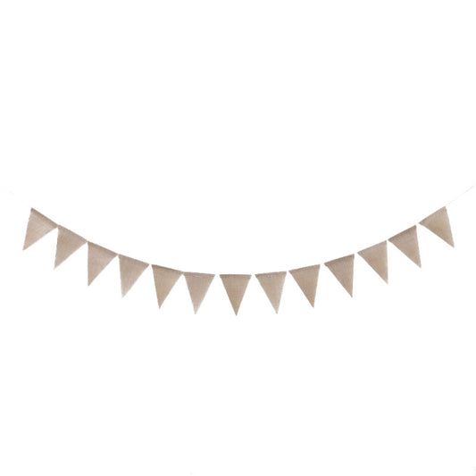 Swallowtail Burlap First Birthday Flags Mori Series Party Flags Specification: Burlap Birthday Fish Tail Flag, Burlap Birthday Fish Tail Flag, Burlap Triangle Flag, Burlap Triangle Flag (Candy Colored)