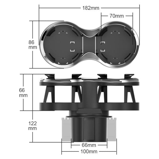 SHUNWEI SD-1038 Car Dual-Hole Water Cup Holder Cola Vacuum Flask Holder One For Two Beverage Holders, SD-1038