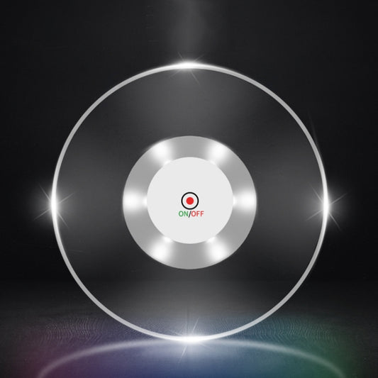 LED Flashing Coaster Bar KTV Cocktail Base Light Luminous Coaster, Round White Light, Round Color Light, Upgrade Anti-slip Round White Light, Upgrade Anti-slip Round Color Light