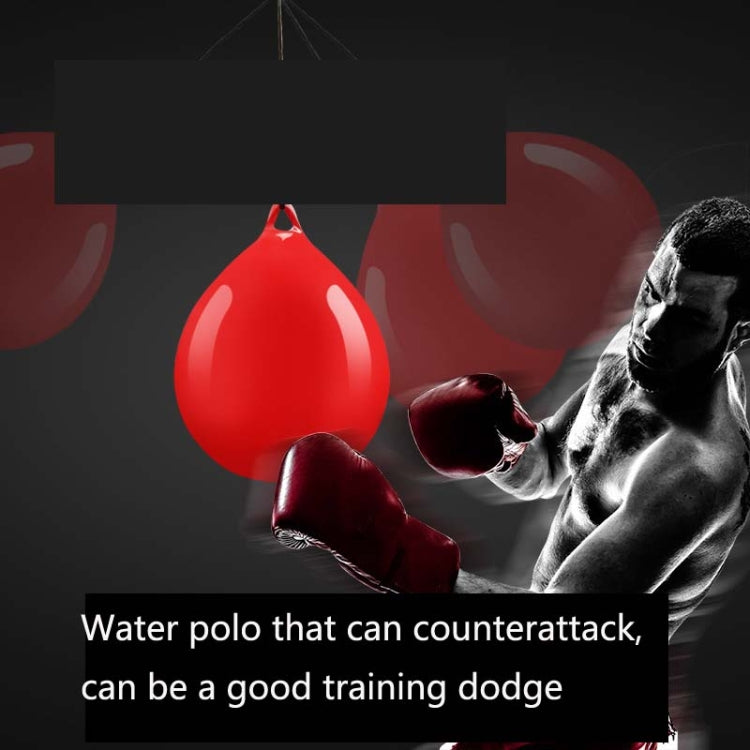 Red water-filled hanging boxing training bag with top valve