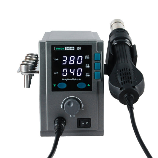 SUGON Hot Air Rework Station LED Display Temperature Adjustable Soldering Station With 5 Nozzles, EU Plug, 8610DX, 2020D