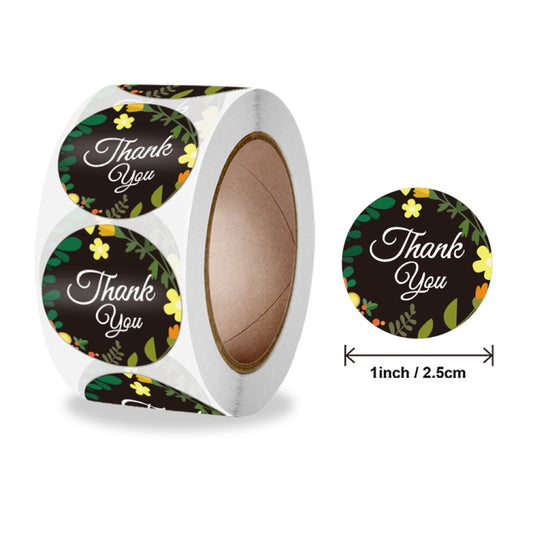 2 Rolls Sealing Sticker With Flower Crafts Decoration Label, 2.5cm/1inch