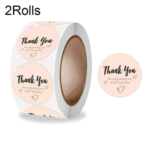 2 Rolls Love Thank You Sticker Gift Decoration Label, 2.5cm / 1inch