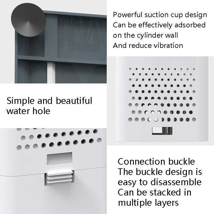 White aquarium pump with suction cup base and perforated water intake holes
