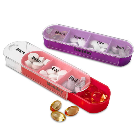 One Week Use 28-Compartment Portable Drawer Type Moisture-Proof Medicine Box