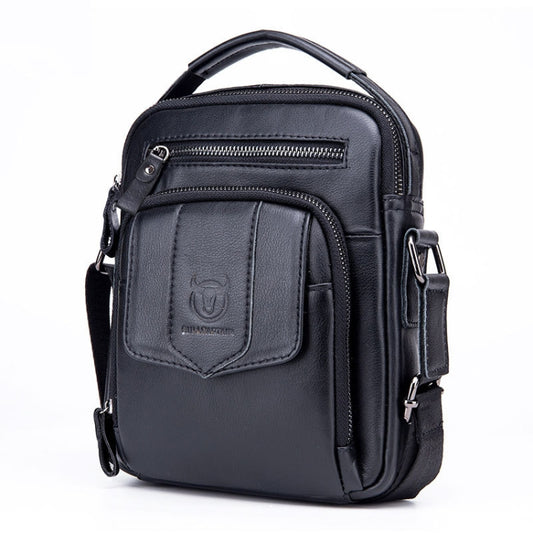 BUFF CAPTAIN 777 Men Leather Shoulder Bag First-Layer Cowhide Retro Large Capacity Satchel