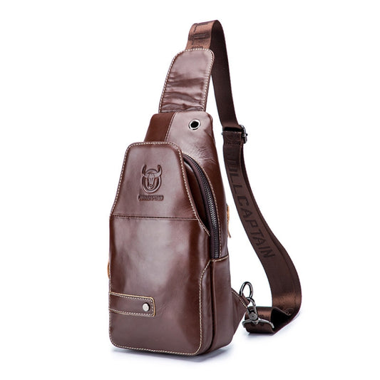 BUFF CAPTAIN 087 Men Leather Shoulder Bag First-Layer Cowhide Sports Chest Bag