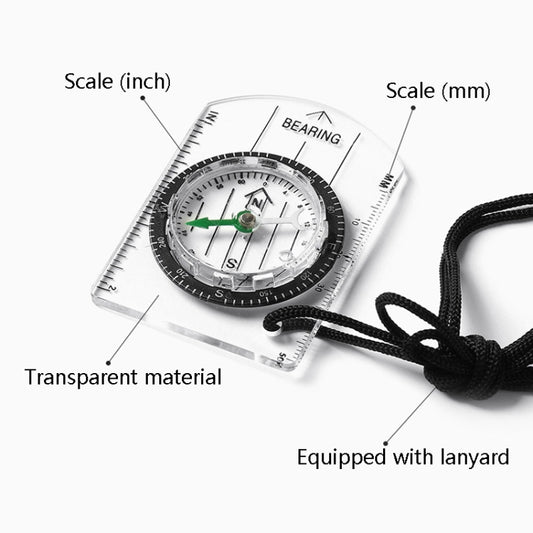 2 in 1 Compass With Map Measuring Ruler Outdoor Multifunctional Compass, 2 in 1