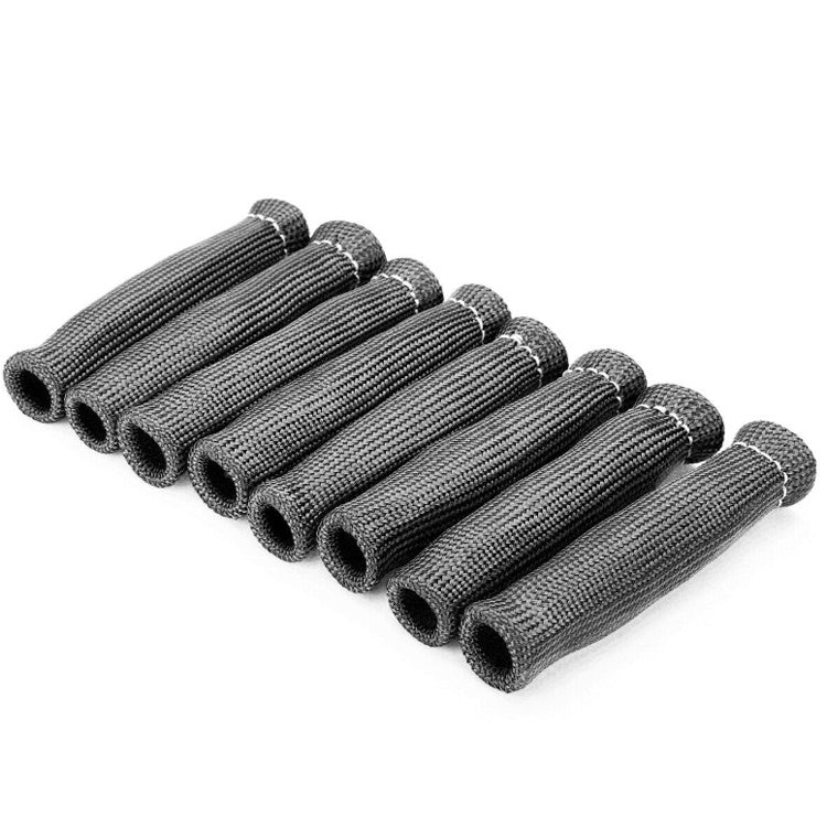 8 PCS / Set High-Temperature Car Spark Plug Protective Cover Spark Plug Heat Shield, Black, Red, Blue