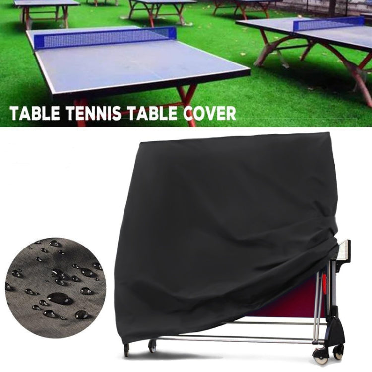 Black table tennis table cover with water-repellent droplet detail