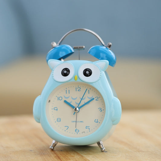 3 Inch Children Cartoon Owl Luminous Silent Bedside Snooze Small Alarm Clock, Pink, Gray, Light Blue, Ink Green