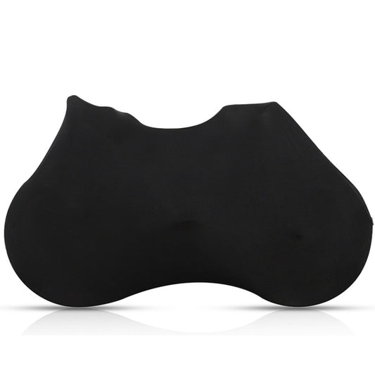 Black bicycle dust cover with curved, full-coverage shape for easy over-the-bike fit