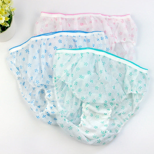 Pregnant Women Disposable Underwear Non-Woven Maternal Postpartum Cotton Bottom Paper Underwear, Color Random Delivery, M, L, XL, XXL, XXXL
