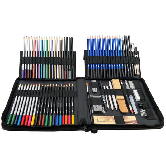 KALOLR YW-PC083 83 in 1 Portable Sketch Tool Water-Soluble Color Lead Metal Color Lead Combination Sketch Drawing Set, YW-PC083