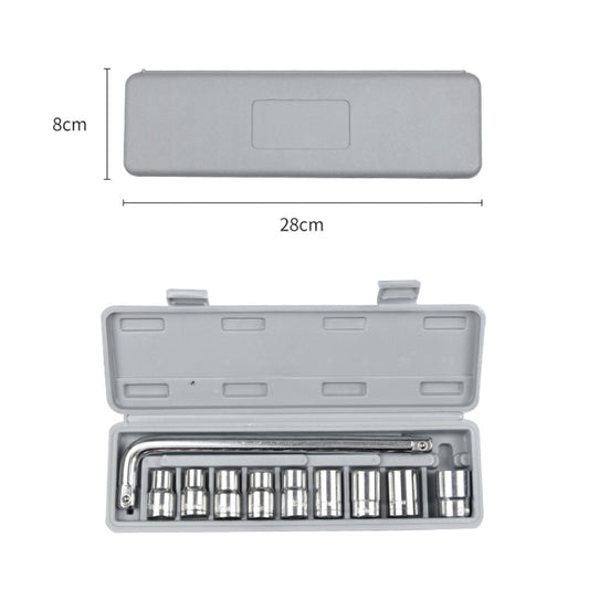 CY-0117 Sleeve Combination Tool Set Ratchet Repair Emergency Tricycle Auto Repair Multi-Function Set, 10 PCS / Set